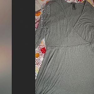 Gray long flowy shirt